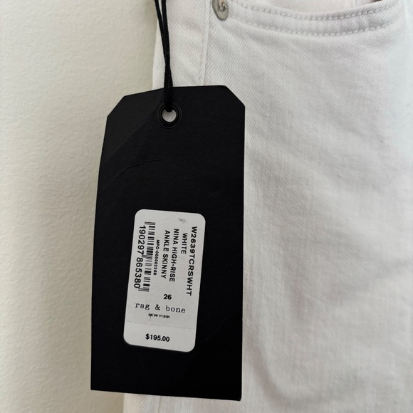 rag & bone Nina High-Rise Ankle Skinny Jeans White - Picture 4 of 4